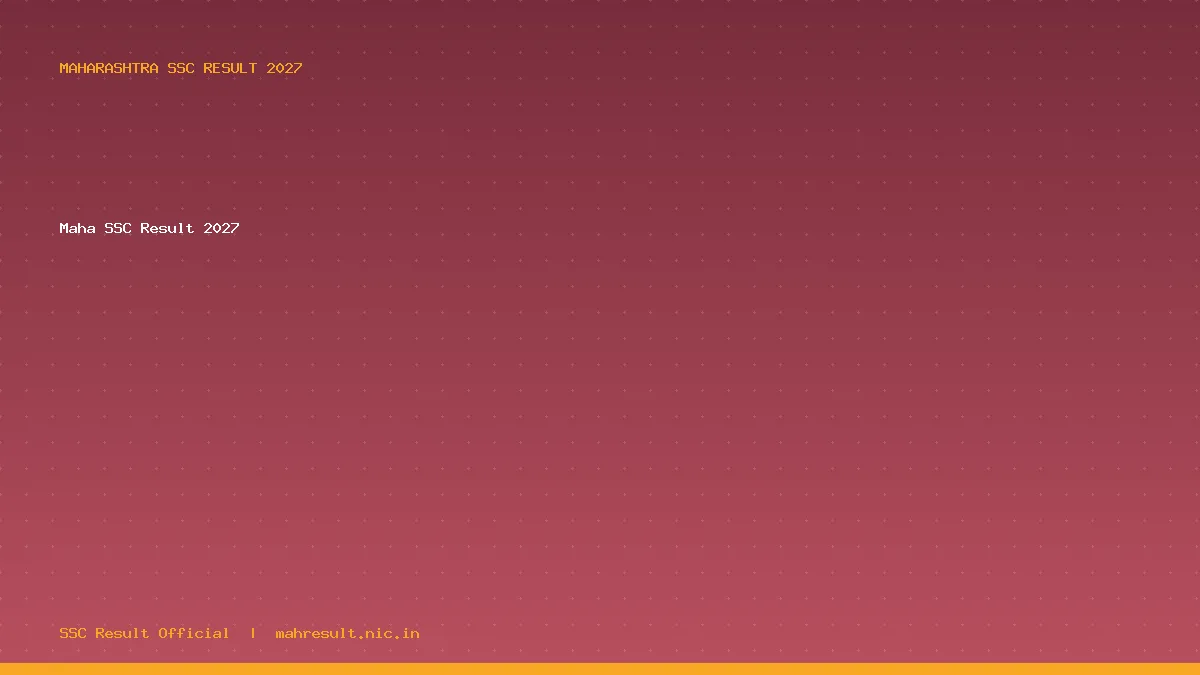 Maha SSC Result 2027