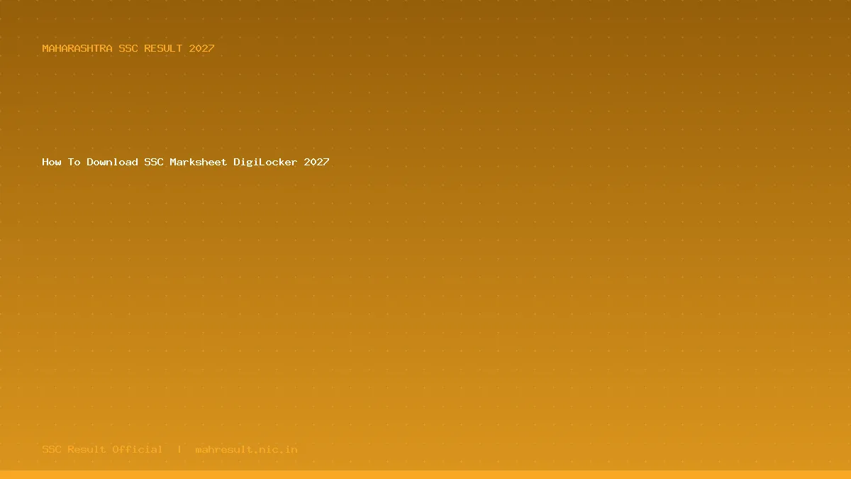 How To Download SSC Marksheet DigiLocker 2027