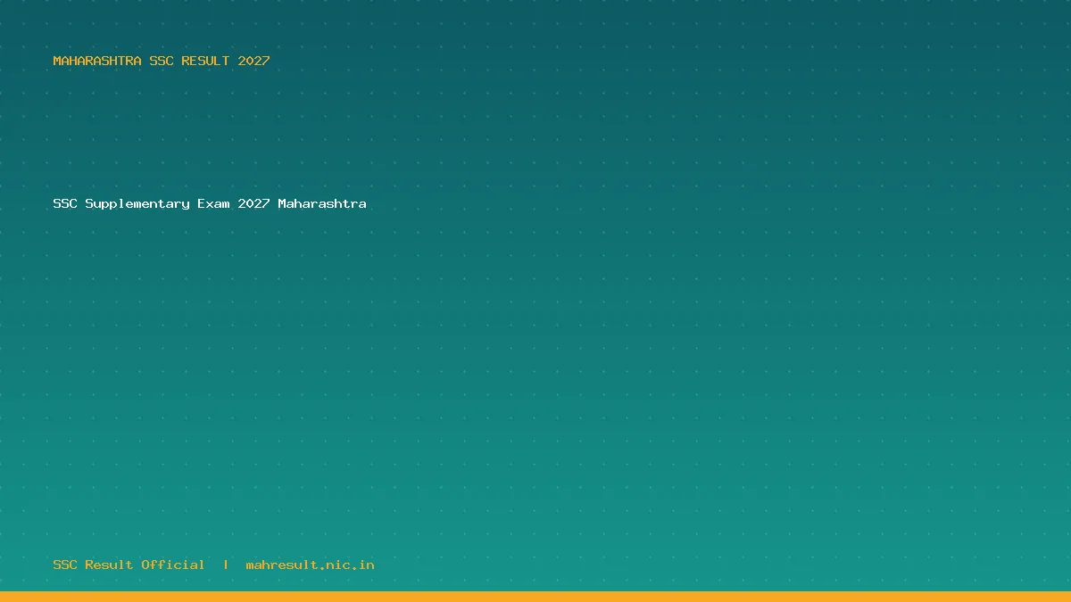 SSC Supplementary Exam 2027 Maharashtra
