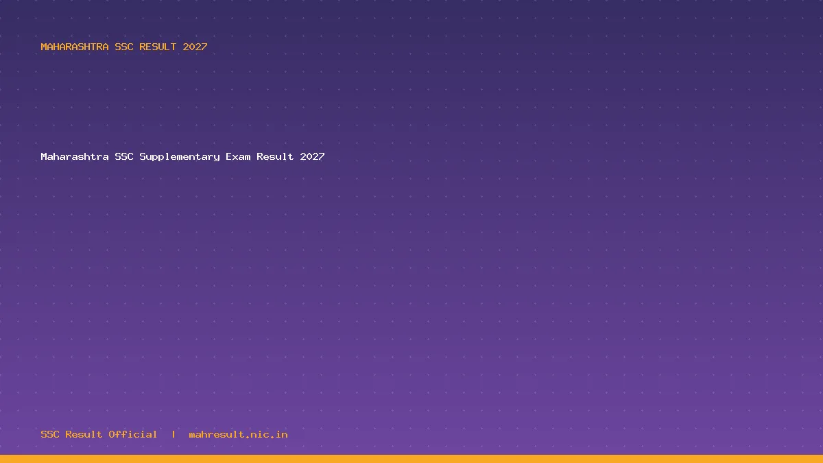 Maharashtra SSC Supplementary Exam Result 2027