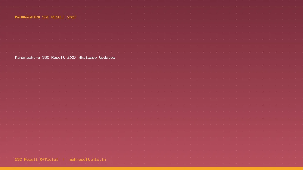 Maharashtra SSC Result 2027 Whatsapp Updates