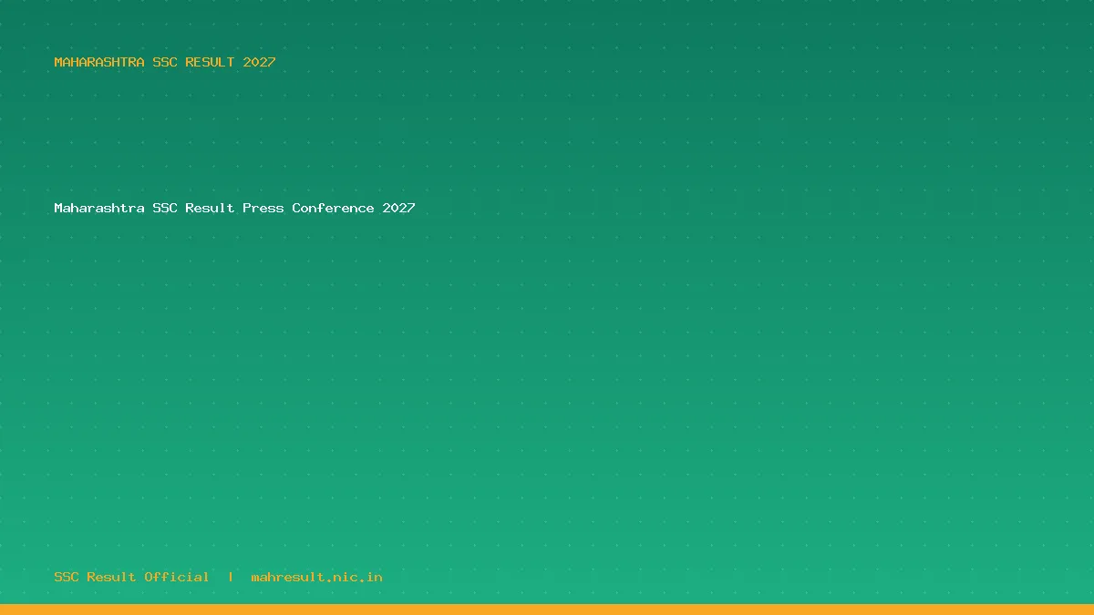 Maharashtra SSC Result Press Conference 2027