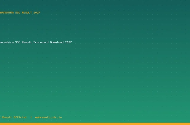 Maharashtra SSC Result Scorecard Download 2027